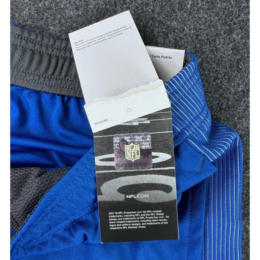 Nike On Field NEW Men's Indianapolis Colts Sideline Primary Lockup Shorts L Blue